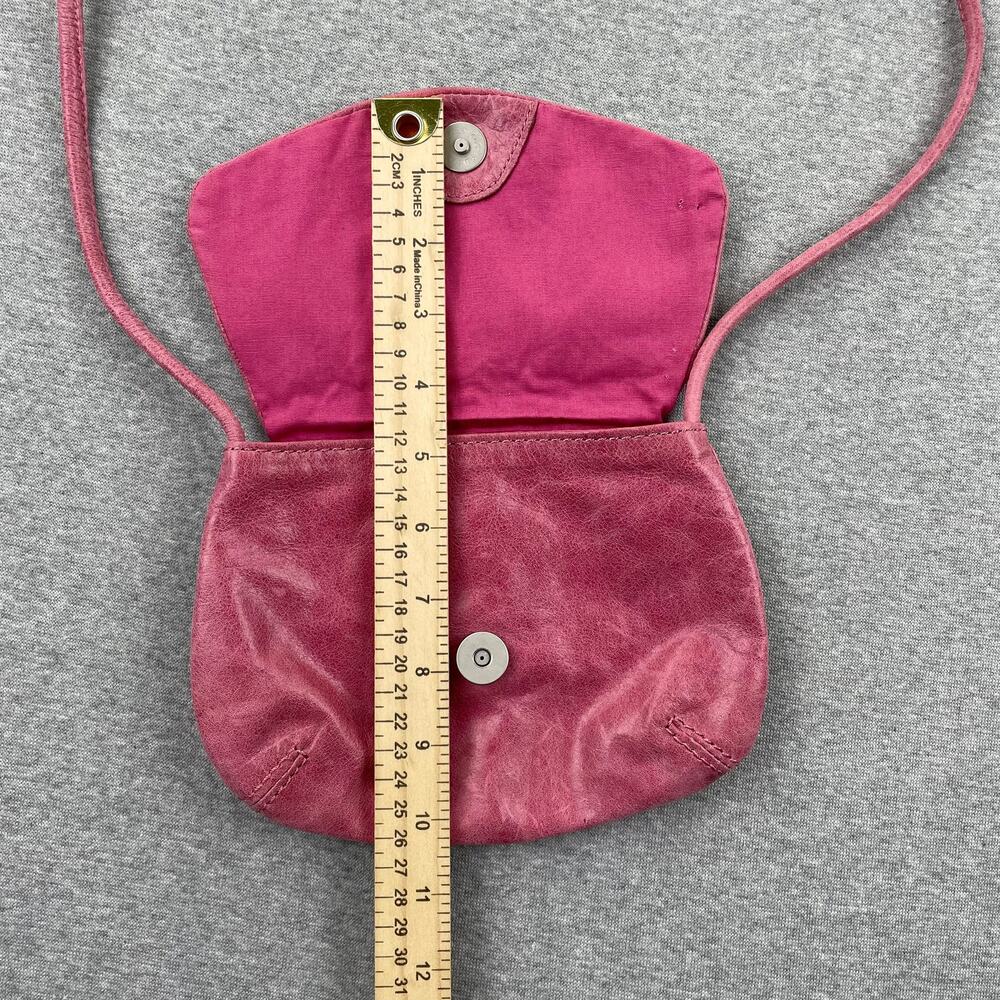 Vintage Fossil Genuine Leather Crossbody Mini Bag Purse Pink Flap Retro Preppy - Picture 9 of 16